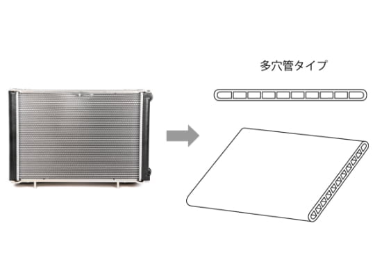 自動車用熱交換器 アルミ押出製品